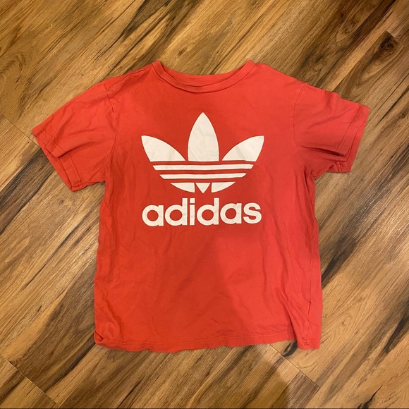 Coral Adidas Girls Logo White T-Shirt - Picture 1 of 5